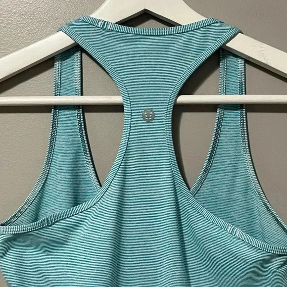 Lululemon Cool Racerback Tank Teal Wee Stripe - Picture 6 of 7